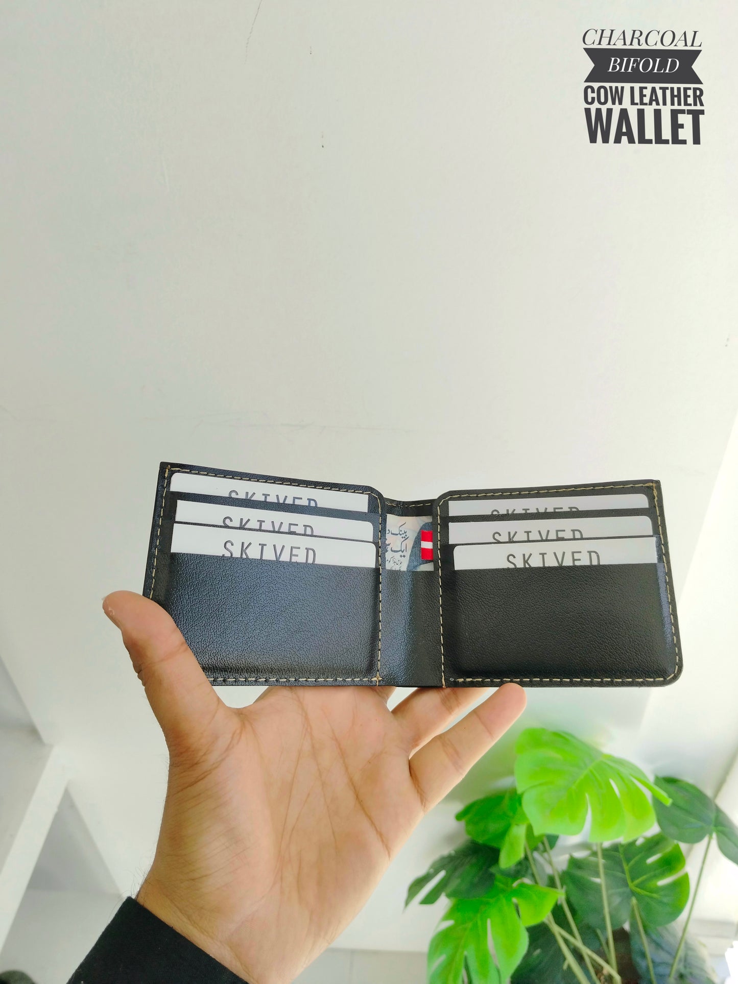 Charcoal Bifold Leather Wallet