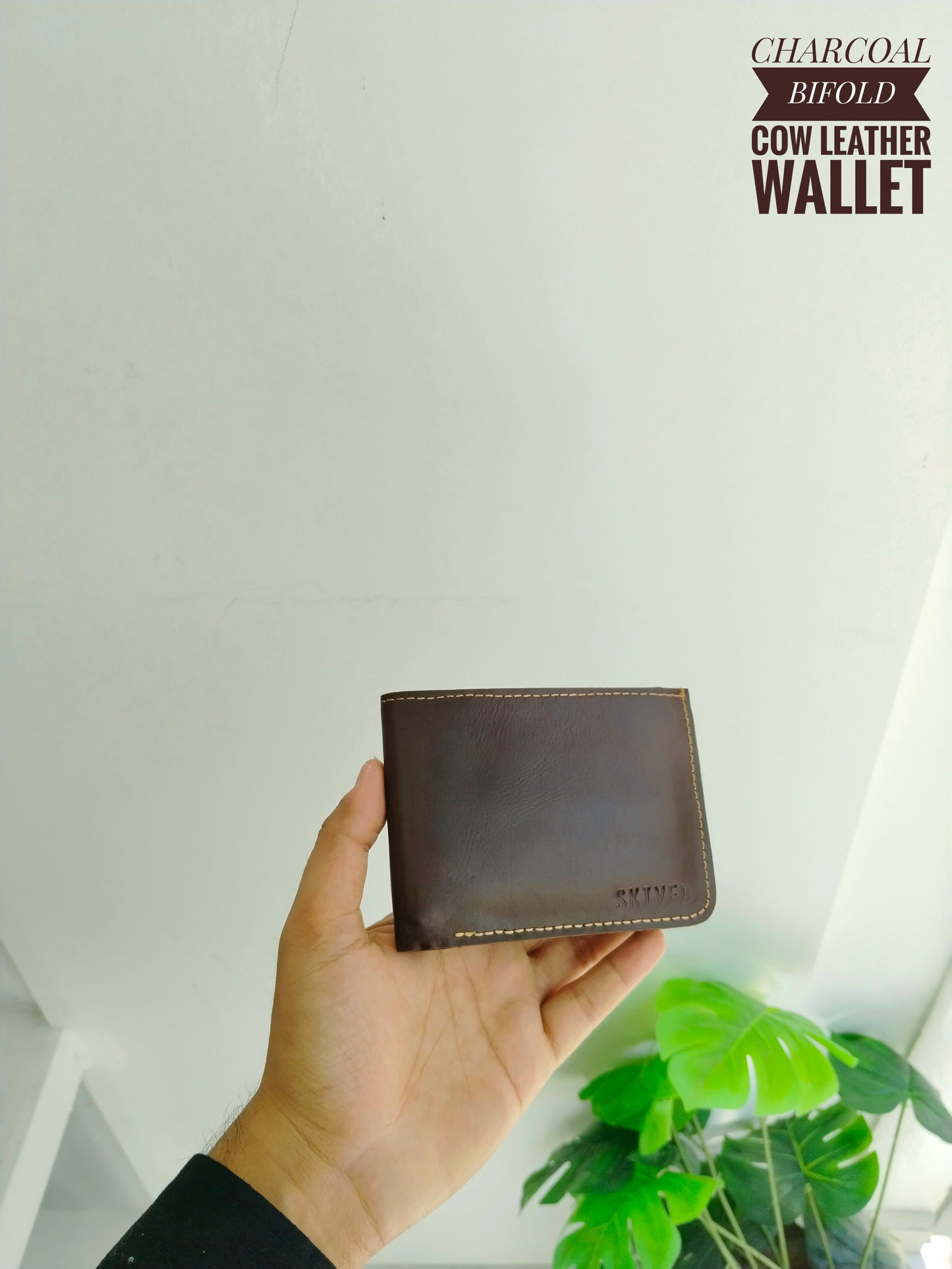 Charcoal Bifold Leather Wallet