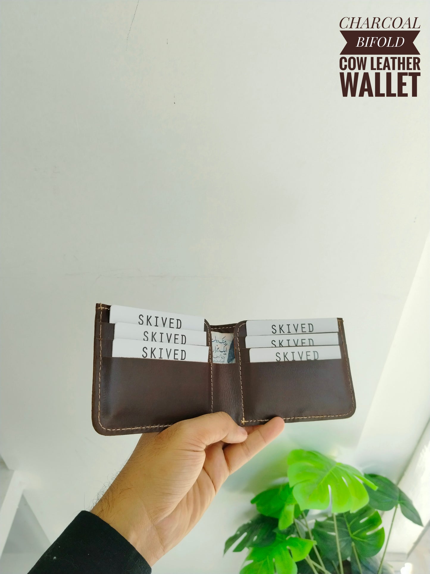 Charcoal Bifold Leather Wallet