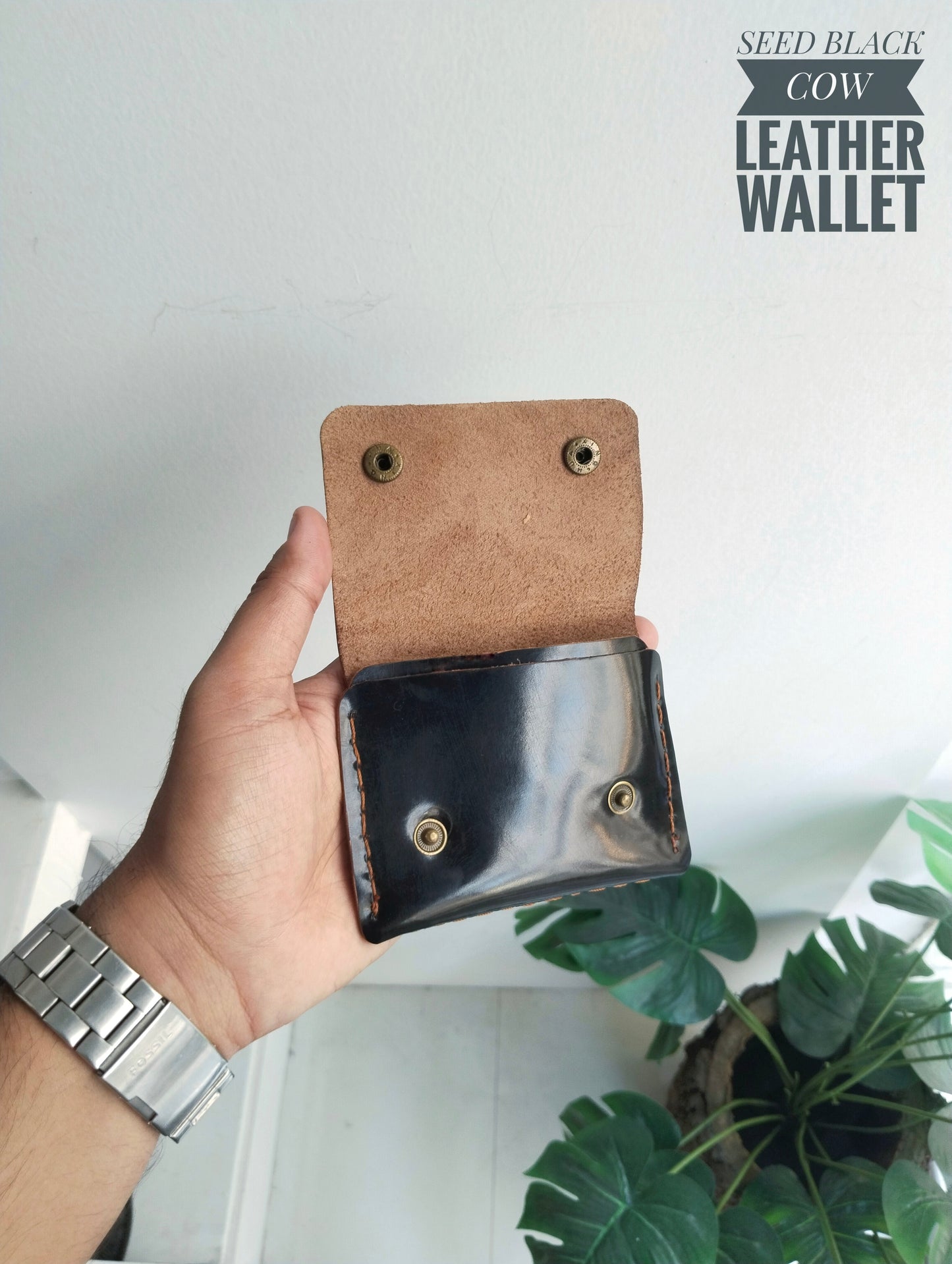SEED HAND STICH COW LEATHER WALLET
