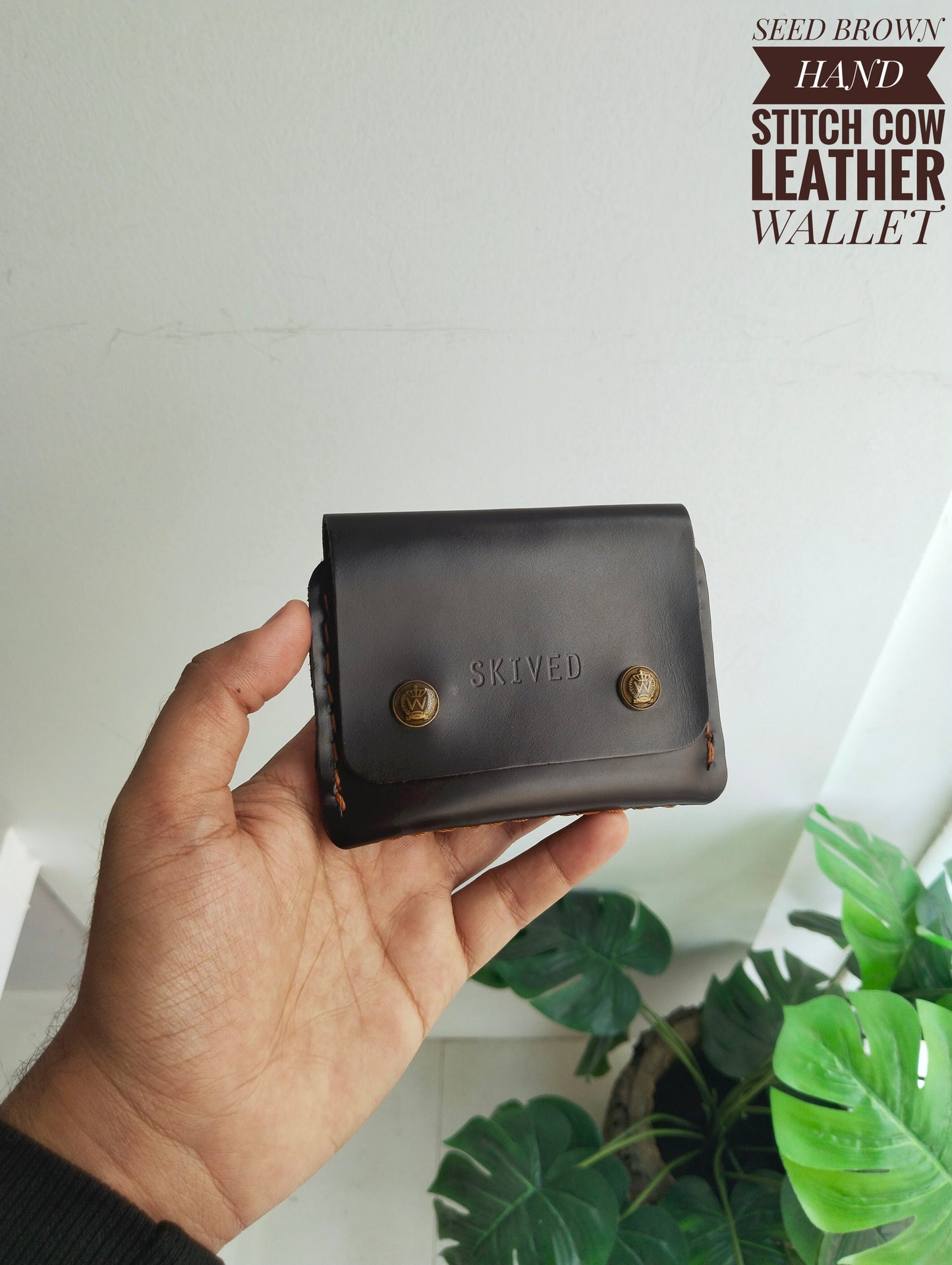 SEED HAND STICH COW LEATHER WALLET