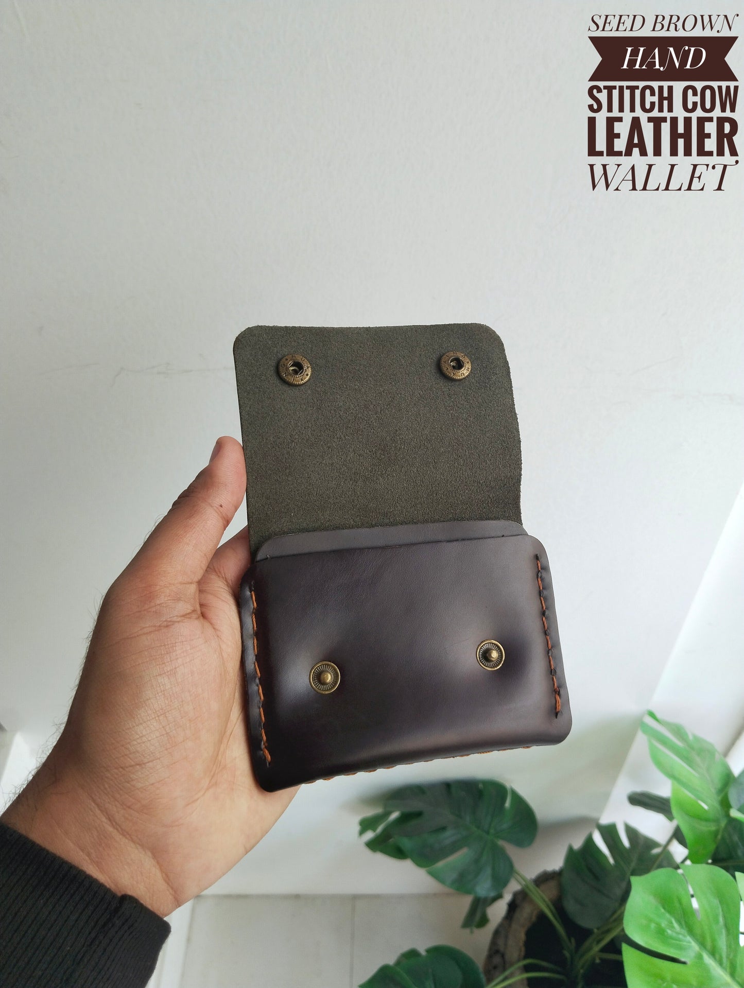 SEED HAND STICH COW LEATHER WALLET