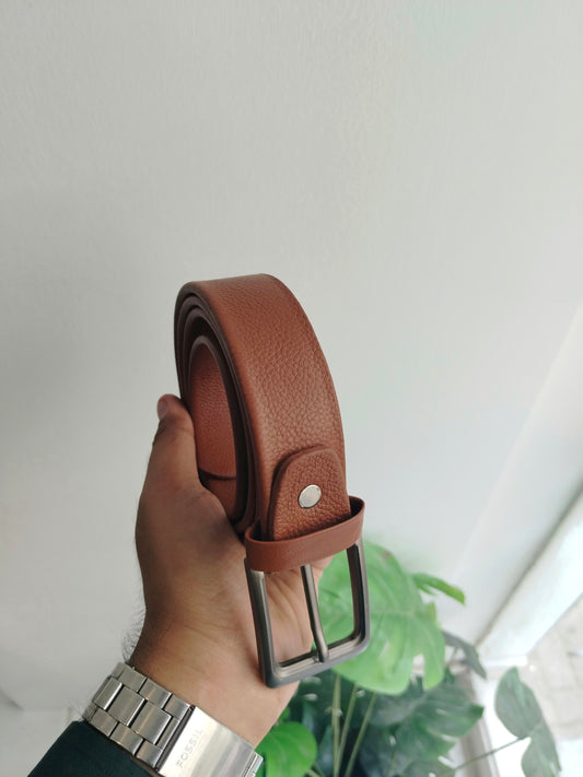 Hidden Stitched Aniline Cow Leather Belt