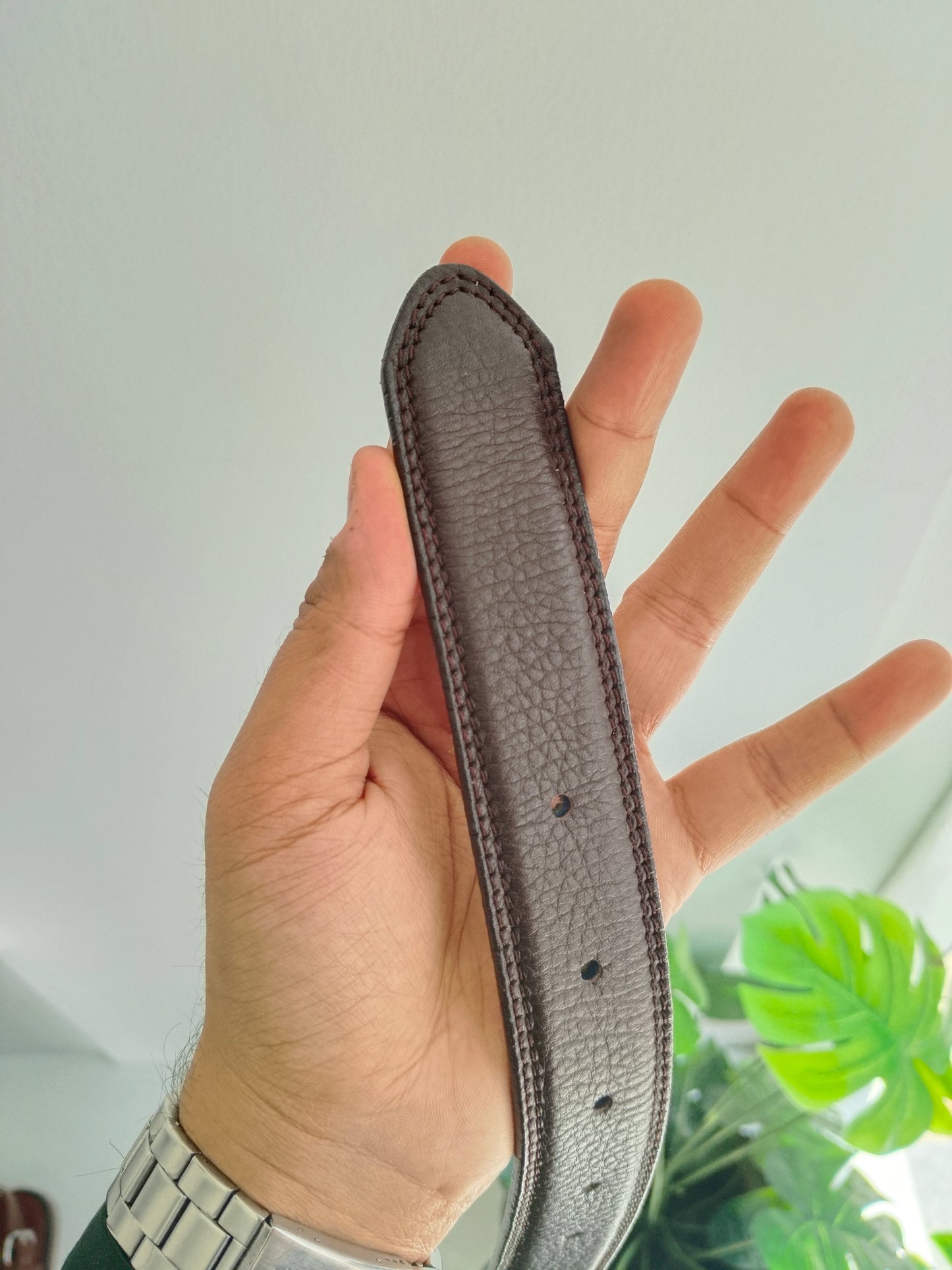 Natural Finish Brown Cow Leather Belt