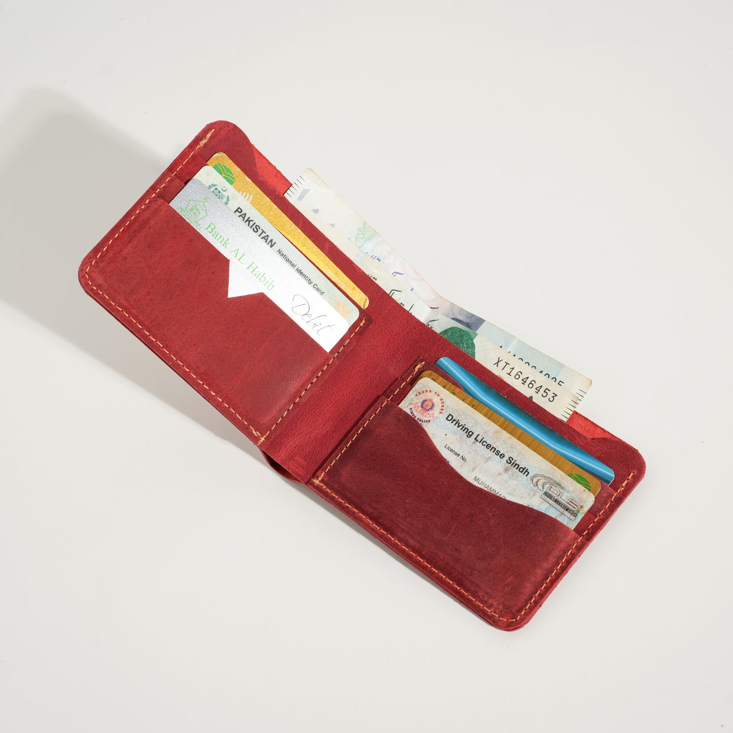 Dark Maroon Bi-fold Cow Leather Wallet