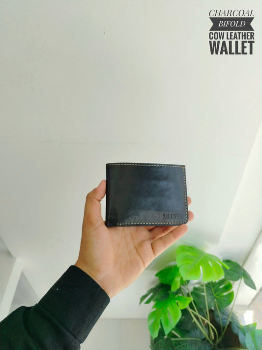 Charcoal Bifold Leather Wallet