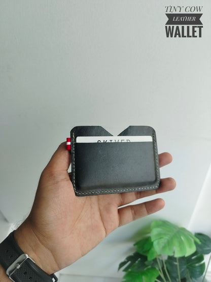 Charcoal Tiny Leather Wallet