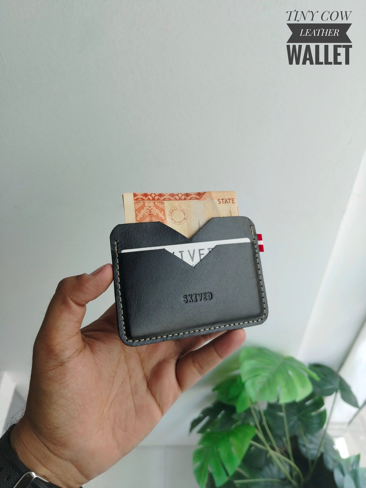 Charcoal Tiny Leather Wallet