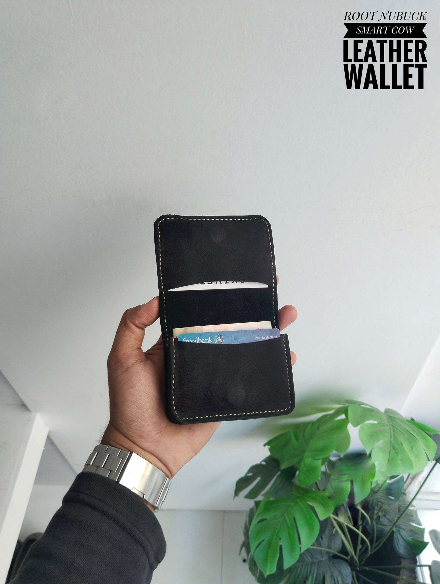 ROOT -Nubuck Finish Smart  Cow Leather Wallet