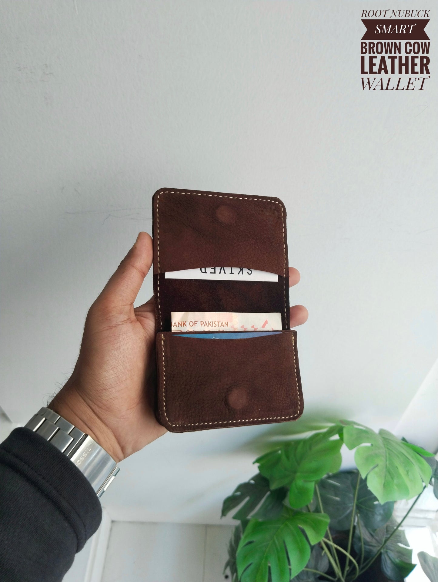 ROOT -Nubuck Finish Smart  Cow Leather Wallet