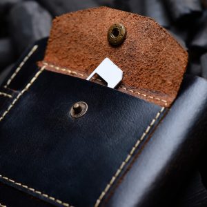 Charcoal Bifold Loop Leather Wallet-3