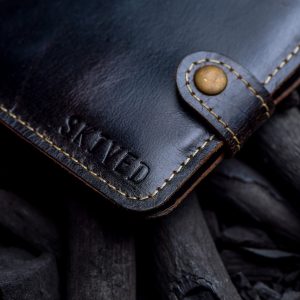 Charcoal Bifold Loop Leather Wallet-4